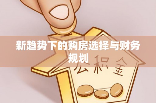雁江新趋势下的购房选择与财务规划